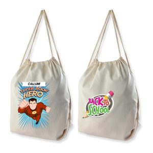 Calico Drawstring Library Backpack LL506