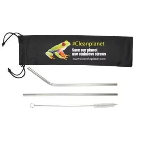 Stainless Steel Straws in Pouch FP