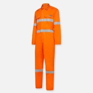 KingGee Men's Shieldtec Flame Resistant Lightweight Hi Vis Coverall with Flame Resistant Tape - Safety Orange