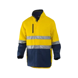 KingGee Men's Reflective 3 in 1 Cotton Jacket - Orange/Navy