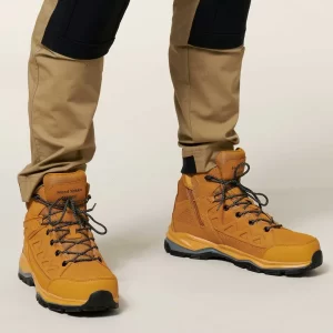 HARD YAKKA Atomic Hybrid Lace Up & Side Zip Safety Boot - Wheat