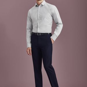 Biz corporate Mens Siena Slim Fit Flat Front Pant (Stout)