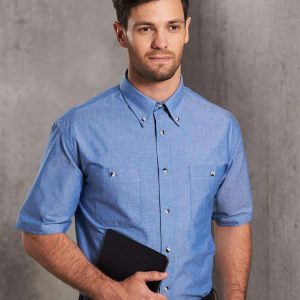 Winning Spirit Mens w/f chambray shirt S/S