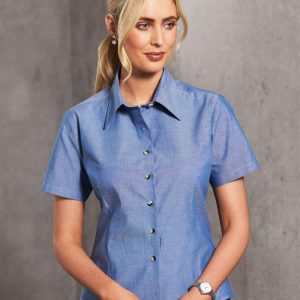 Winning Spirit Ladies w/f S/S chambray shirt