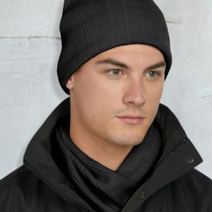 Winning Spirit Cable Knit Beanie with Fleece Head Band