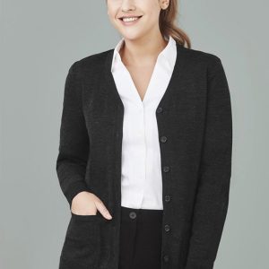 Biz Care Womens Button Front Knit Cardigan