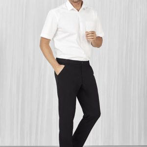 Biz Care Mens Comfort Waist Flat Front Pant