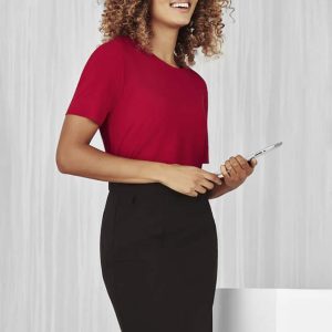 Biz Care Womens Marley Short Sleeve Jersey Top