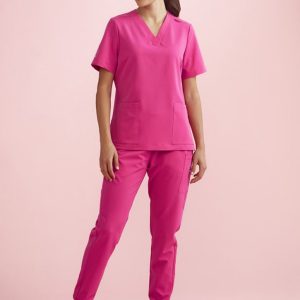 Biz Care Womens Pink Jogger Scrub Pant