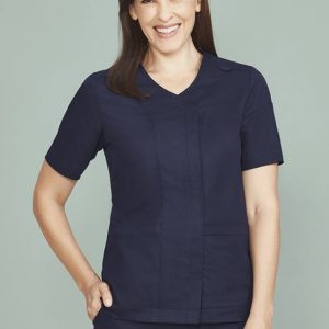 Biz Care Womens Parks Zip Front Crossover Scrub Top