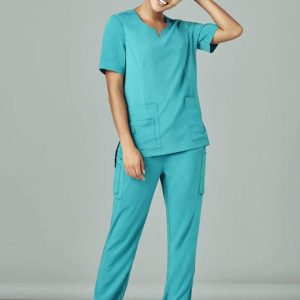 Biz Care Womens Avery Round Neck Scrub Top