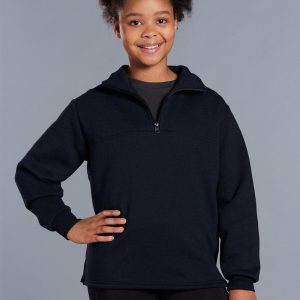 Winning Spirit Kid's 1/2 zip collar fleecy sweat