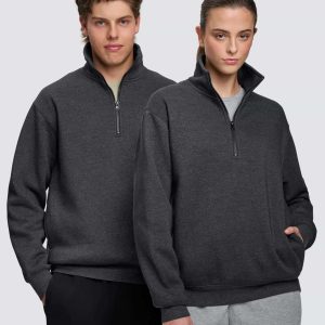 Winning Spirit 1/2 zip collar fleecy sweat