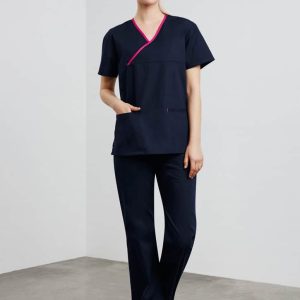 Bizcollection Womens Contrast Scrub Top