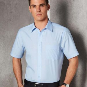 Benchmark Men's Pin Stripe Short Sleeve Shirt