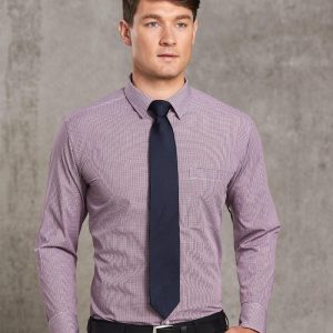 Benchmark Men's Two Tone Mini Check L/S Shirt
