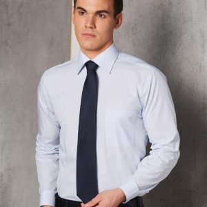 Benchmark Men's Mini Check Premium Cotton Long Sleeve Shirt