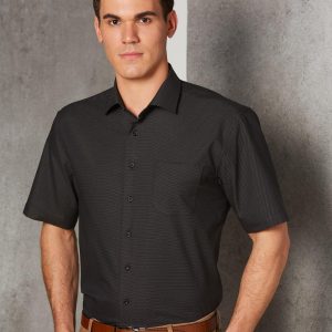 Benchmark Men's Pin Dot Stretch S/S Shirt