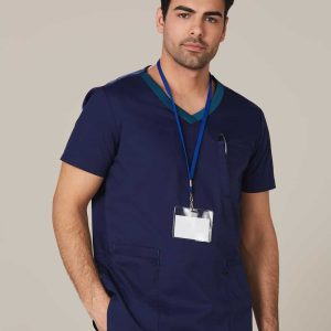 Benchmark Men's Contrast Colour S/S Scrub Top