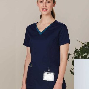 Benchmark Ladies' Contrast Colour S/S Scrub Top
