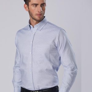 Benchmark Men's Dot Contrast Long Sleeve Shirt