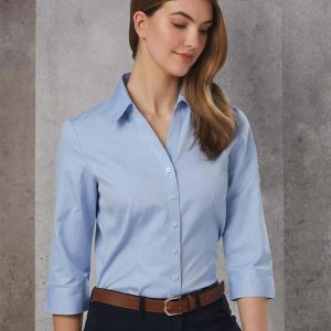 Benchmark Women's CVC Oxford 3/4 Sleeve Shirt