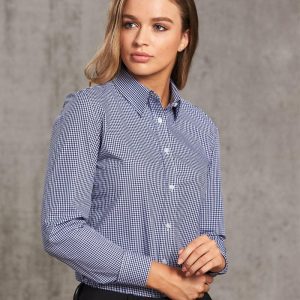 Benchmark Ladies' Two Tone Check L/S Shirt
