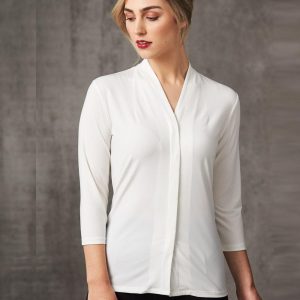 Benchmark Ladies' Mid Sleeve Shawline Knit Top