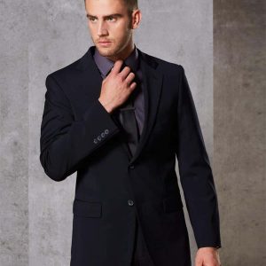 Benchmark Men's Two Buttons Jacket in Wool Stretch