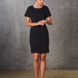 Benchmark Ladies' Poly/Viscose Stretch, Short Sleeve Dress