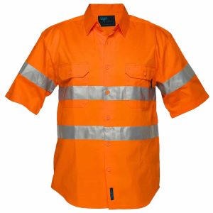 Portwest Hi-Vis Regular Weight Short Sleeve Shirt with Tape