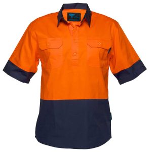 Portwest Canberra Hi-Vis Lightweight Contrast 1/2 Button Class D Shirt S/S