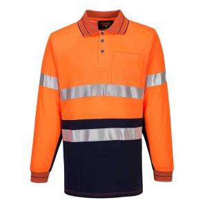 Portwest Cotton Comfort Polo Shirt with Tape L/S
