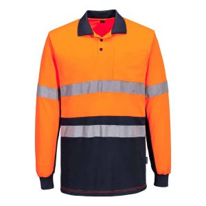Portwest Hi-Vis Class D/N Contrast Polo shirt L/S