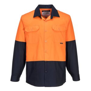 Portwest Canberra Hi-Vis Lightweight Contrast Class D Shirt L/S