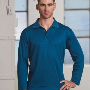 Winning Spirit Men's Cotton Back Truedry L/S Polo