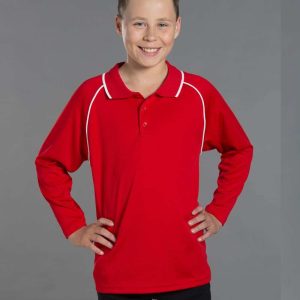 Winning Spirit Kid's cooldry raglan L/S polo