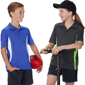 Winning Spirit Kids' Cooldry S/S Contrast Interlock Polo