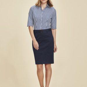 Biz corporate Womens Mid Waist Stretch Chino Skirt