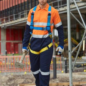 Aiw Hi-Vis Men's Light Weight Cotton Coverall with 3M Tape-Regular
