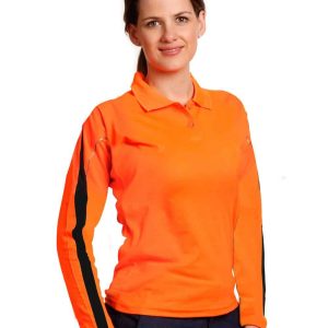 Aiw Ladies' Truedry L/S Hi-Vis Polo
