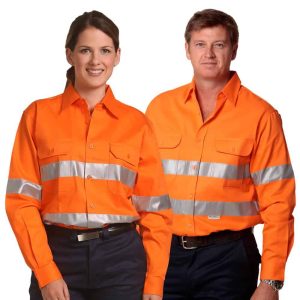 Aiw Men's Hi-Vis L/S Drill Shirt With 3M Tapes