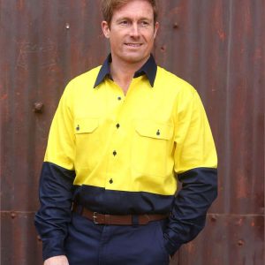 Aiw Hi-Vis cotton drill shirt L/S