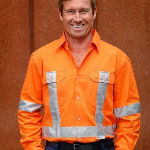 Aiw Men's Hi-Vis L/S Drill Shirt With 3M Tapes