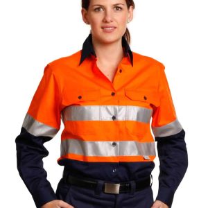 Aiw Ladies' Hi-Vis L/S Safety Shirt 3M Tape