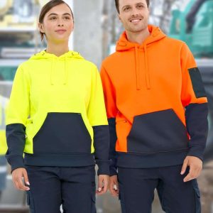 Aiw Hi-Vis Two Tone Water Resistant Fleece Hoodie