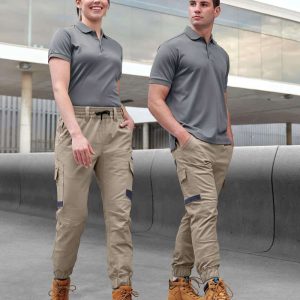Aiwx Unisex Cotton Stretch Drill Cuffed Work Pants