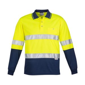 Syzmik Mens Hi Vis Spliced Long Sleeve Polo - Hoop Taped