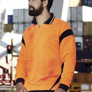 Syzmik Mens Hi Vis Aztec Long Sleeve Polo