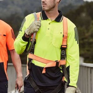 Syzmik Mens Hi Vis Flux Long Sleeve Polo